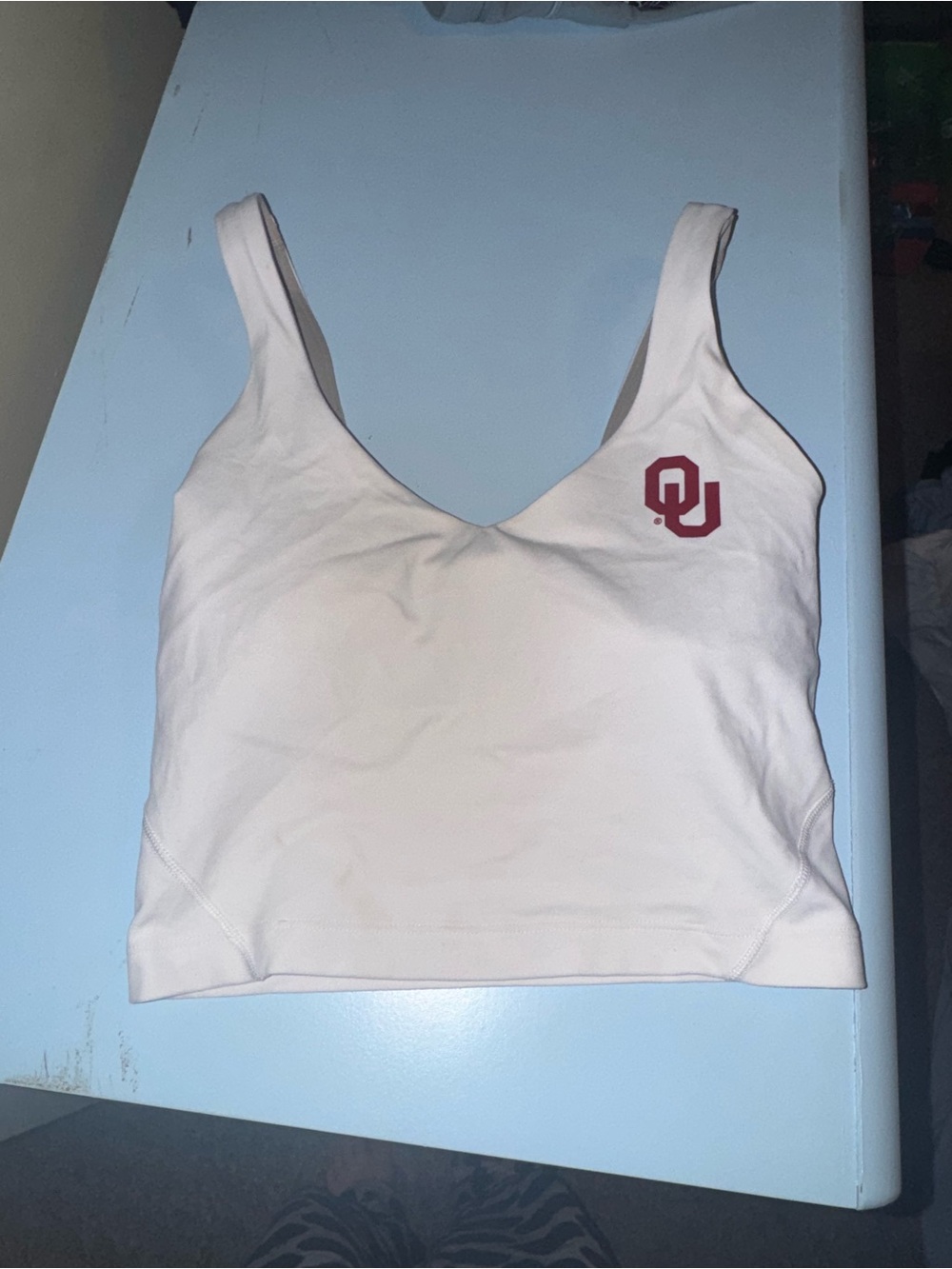 lululemon athletica white align Tank Top with Maroon OU Logo
